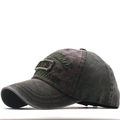 Cappellino da baseball vintage in cotone lavato con ricamo 3D ed effetto usurato - L (58-60cm) / Verde Militare