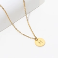 Golden stainless steel necklace with letter H pendant and 18k gold plated finish - Gold H