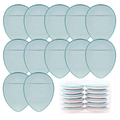 Set of 24 blue and pink mini finger teardrop puffs with a clear storage case - 12 Pcs/Boxed / Blue