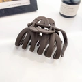 Matte dark grey pumpkin claw clip for thick hair, stylish octopus hair accessory - 9.5CM / Dark Coffee