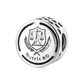 S925 sterling silver bead charm featuring Nutricao engraving and hollow scale design - Nutrition