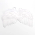 White natural feather angel wings costume for infant photography on a clean white backdrop - White