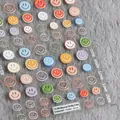 3D Macaron colorful smiley face and letter nail art stickers with embossed texture - Macaron Happy Face - Embossed (TS-498)