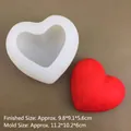 3D heart silicone mold for handmade soap and candle making with finished red heart sample - No.6 (Finished Size 9.8x9.1cm)