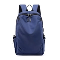 Business laptop backpack for men in deep blue waterproof fabric with side metal buckles - Blue