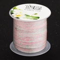 Pink and light green braided 2mm flat cotton jewelry cord on a transparent spool - 07# Pink Green Mixed