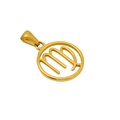 Pendentif signe du zodiaque Vierge en acier inoxydable doré et poli - Vierge - Pendentif Simple