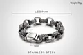 Vintage square Buddha head chain bracelet for men in retro stainless steel finish - Steel Color (KB119286-BDJX)
