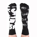 Détail de chaussettes asymétriques en coton avec motifs abstraits de lapin et canard - Taille unique / Vache Mignonne