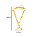 Golden G23 titanium bow chain stud earring with gemstones measuring 1.83cm in length - Zirconia Clover / Gold