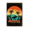 Vintage metal summer beach tin sign with orange Summer text and surfboard pattern - 11540(10) / 20*30cm