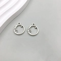 Antique silver moon and star hollow circular pendants for DIY jewelry making set - 1Pc Antique Silver Moon Star 16*19mm