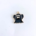 Mignon pendentif fantôme noir et blanc avec bordure dorée pour bijoux DIY - 3# (Fantôme Noir Style 2)