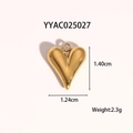 Golden heart pendant size details measuring 1.40cm height and 1.24cm width - Heart Shaped Pendant Accessory (YYAC025027)
