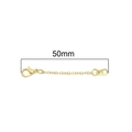 Catena di estensione placcata oro 14K con chiusura a moschettone per gioielli, 50 mm - 50mm / Placcato Oro 14K
