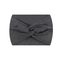 Elastic marl grey yoga headband with a front twist knot for fitness and daily wear - Dark Heather Grey