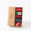 Christmas socks gift box set with 5 pairs featuring reindeer and snowman patterns - One Size / Christmas Series