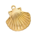 Golden plated stainless steel scallop shell pendant for DIY jewelry making - 505# Wide Scallop Pendant Only / 26*28mm (2 Pieces/Pack) / Gold