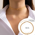 Collier ras du cou multicouche doré étincelant pour femme longueur 30cm avec extension - Collier (6172) / Doré