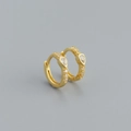 Elegant gold-plated S925 sterling silver huggie earrings with pear-cut cubic zirconia - Waterdrop Stone / Gold