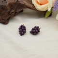 DIY jewelry charm with dark purple resin grapes and golden hooks for earrings - Large Solid Purple Grape
