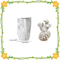 Squirrel on pinecone silicone mold for resin DIY including dimensions and finished craft - Pinecone Squirrel