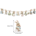 Close-up of vintage Easter bunny banner card showing 20cm height and watercolor details - Style 1 (Vintage Rabbit Shape)