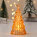 Mini albero di Natale a LED arancione con glitter dorati e luce calda da tavolo - Oro (Glitter Luce Calda Piccolo)