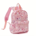 Pink cartoon backpack with white unicorn prints and rainbows for young school girls - Pink Unicorn