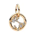 Exquisite S925 sterling silver golden constellation charm with sparkling zircon stones - Pisces