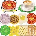 Σετ 8 σουβέρ DIY diamond painting με θέμα το φαγητό και μεταλλική βάση στήριξης - A-12 Διασκεδαστική Σειρά Τροφίμων