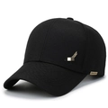 Black cotton baseball cap featuring gold leaf accents and Freedom metal badge detail - Adjustable / Black