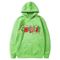 Light green Christmas hoodie with Charlie print, holiday festive graphic for men and women - Fruit Green