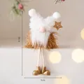Weihnachtswichtel mit weißem Bart, goldenen Stiefeln und Holzstern, 20 cm hoch - Gold/Weiß
