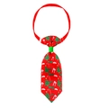 Christmas pet necktie in festive red with holiday tree and candy cane patterns - Red All-over Christmas Print