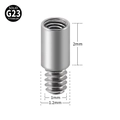 Tige d'extension en titane G23 avec filetage interne de 1,2mm pour studs de lèvre - 1.2*2mm (Filetage 1.0mm)