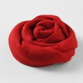 Red cotton linen scarf folded into a rose flower shape with soft woven texture - Bright Red