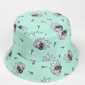 Close-up of Rick and Morty print on mint green reversible fisherman bucket hat - M (56-58cm) / Mint Green Print