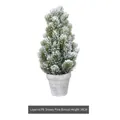 38CM Nordische künstliche Schneekiefer im weißen Vintage-Topf für Winterdeko - Modell D: Topf-PE-geschichtete Schneezeder (38 cm)