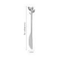Polished silver stainless steel leaf handle butter knife measuring 15cm for dining - 15cm Silver Leaf Knife