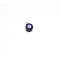 Blue enamel evil eye pendant with golden metal border for DIY jewelry making - Gold/Royal Blue