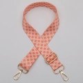 Adjustable wide replacement bag strap with orange floral print and gold hardware - No.637 Gold Hook