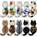 Set of 10 assorted enamel cat charms with floral and striped patterns for DIY jewelry - 10pcs Mixed Drip Oil Printed Tail-Up Cats (SN1508)