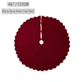 48 Zoll tiefrote gestrickte Weihnachtsbaumdecke mit Wellenrand und Schleifen - 48 Zoll/122CM / Purpurrot