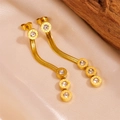 Goldene Schlangenkette Ohrringe mit römischen Ziffern und Zirkonia Einlagen - Goldene Römische Ziffern (G214)