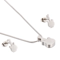 Set gioielli chitarra in argento minimalista con collana e orecchini a lobo in acciaio - Colore Acciaio (KS128395-KFC)