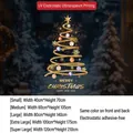 Golden Christmas tree electrostatic window sticker with ornaments and snowflake designs - Small [40*70CM] / Gold