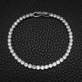 Classic silver tennis bracelet with sparkling round-cut cubic zirconia and folding clasp - 3mm-17cm / White Zirconia
