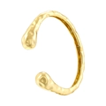 Minimalistischer 18K vergoldeter Armreif mit einzigartiger Hammerschlagstruktur und offenem Design - Gehämmertes Offenes Armband (VL528) / Gold