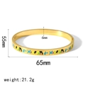 Bracelet jonc en émail et acier plaqué or 18 carats avec dimensions et poids - Motif de Mosaïque Peint (TB7032-8)